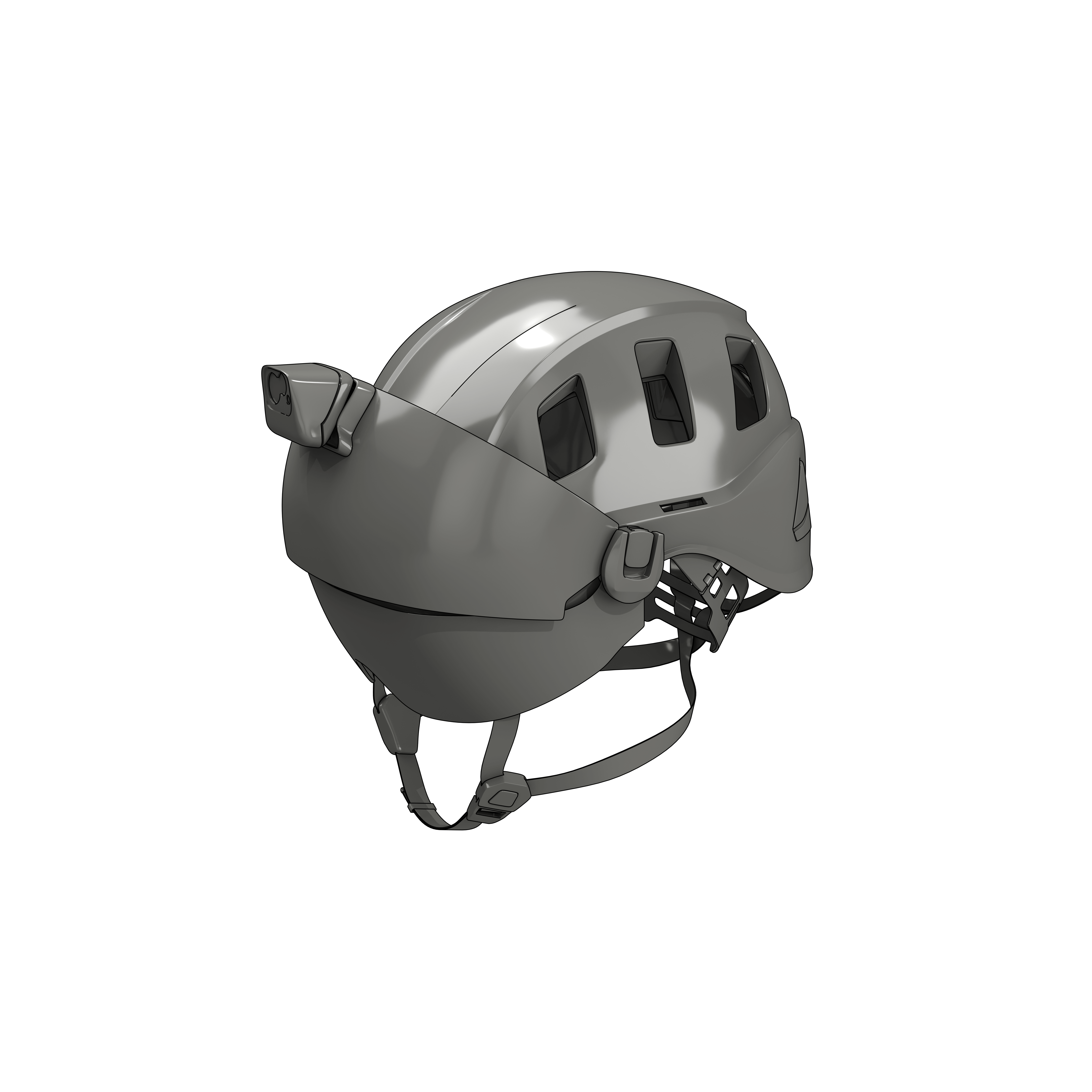Helmet with Visor and Light